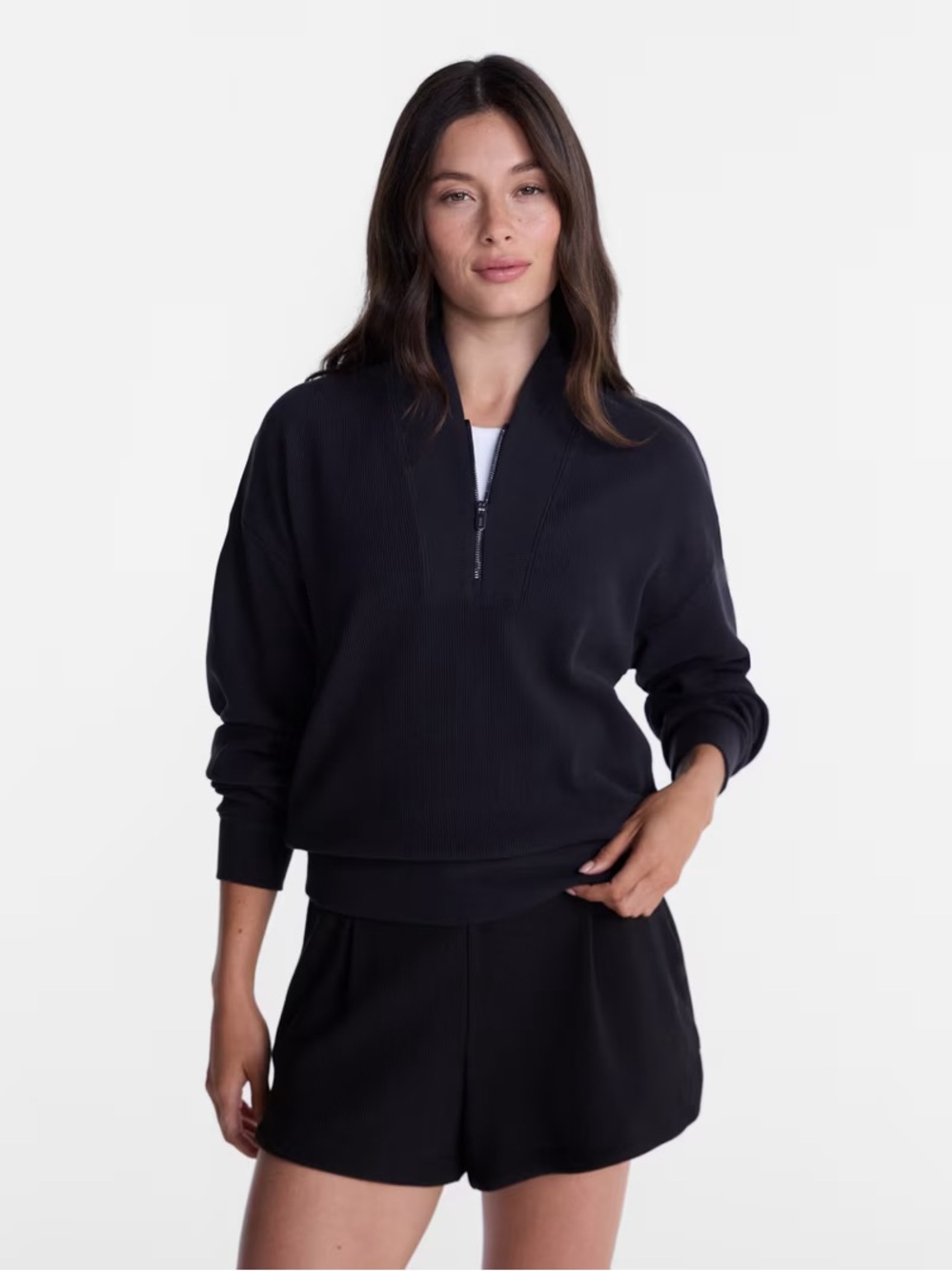 Avia Women’s Ottoman Half Zip Pullover NWT black